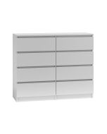 Cómoda 8 cajones - blanco mate - 120 x 101 x 39 cm