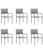 vidaXL sillas de jardín 6 unidades ratán sintético gris antracita