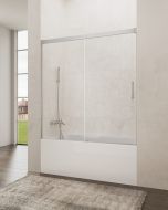 Mampara de bañera frontal + corredera basic 160-165cm transparente cromo
