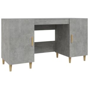 vidaXL escritorio de madera contrachapada gris hormigón 140x50x75 cm