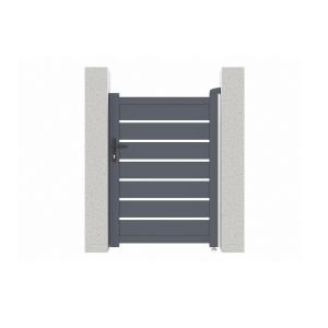 Pack puerta peatonal vogel 1m h.140cm + 2 postes a.166cm gris