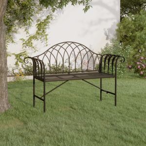 Banco de jardín de dos plazas 128 cm acero negro joy839277