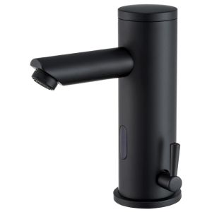 Grifo de lavabo automático - negro - latón - sensor infrarrojo - temperatur
