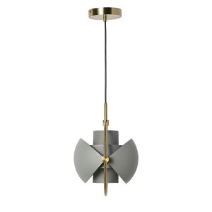 Lámpara colgante gris pantalla ajustable dorada d24 cm E27