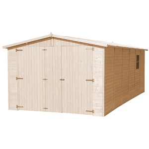 GARAJE de madera natural - A222x616x324 cm / 18 m²  - TIMBELA M102