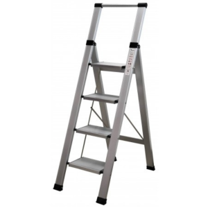 Escalera de aluminio plegable plana -4 peldaños139cm