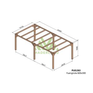 Pérgola de madera laminada - fuengirola 600x300cm (maderland)