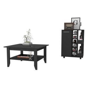 Conjunto payson de salón, mesa de centro + carrito de bar