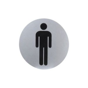 Cartel aluminio baño hombre ø12 cm.