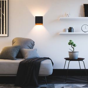 Nettlife aplique pared g9 negro 10x10 （2er-set）