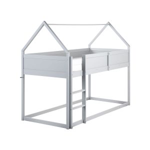 Cama de media altura casa madera de pino dienne 90 x 200 cm gris