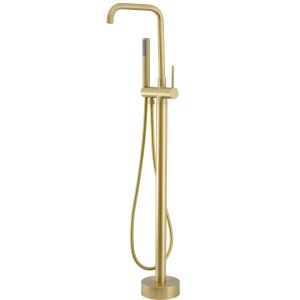 Valaz grifo de bañera exenta redondo oro mate con protección pvd