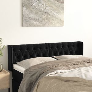 Cabecero de terciopelo negro 163x16x78/88 cm eso5939