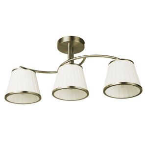 Lámpara - fab 151753014 - 3 luces - cuero - metal - tela