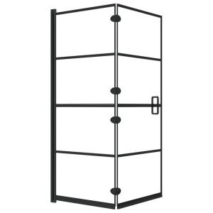 vidaXL mampara de ducha plegable esg negro 120x140 cm