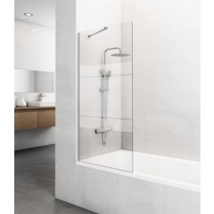 Panel fijo de bañera screen 150x85cm nickel frost + brazo ajustable