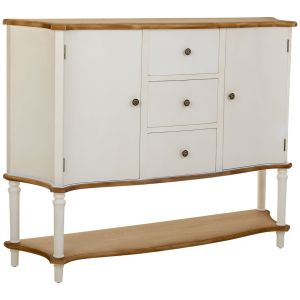 Aparador de madera blanco 150x37x114,5h cm
