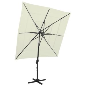 vidaXL sombrilla jardín 4 niveles palo de aluminio arena 250x250 cm