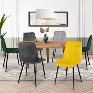 Sillas de terciopelo mila multicolor lote de 6 46x55x88 cm