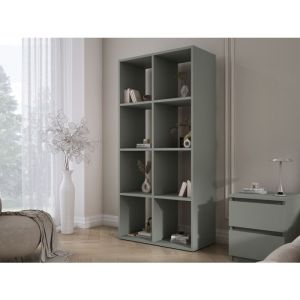 Librería modular 8 compartimentos verde aloe 147x74x30 cm