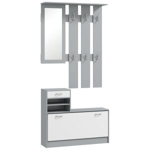 Mueble de entrada 90x10x91 cm color gris Homcom