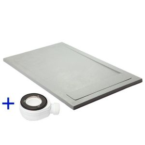 Plato de ducha de resina 170x80 premium ambiente gris ral 7037  80x170