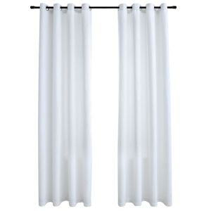 vidaXL cortinas opacas anillas de metal 2 pzas blanco crudo 140x225 cm