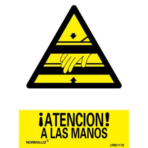 Señal atención a las manos