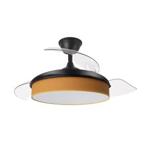 Ventilador dc moda 72w negro/naranja 3 aspas