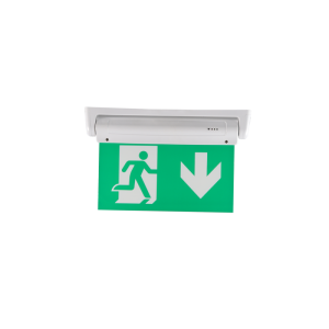 Luminaria salida emergencia doble cara 3w, pictograma abajo