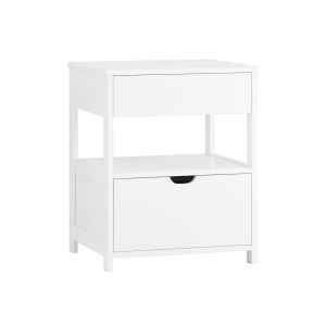 Sobuy mesita de noche 2 cajones moderna blanca