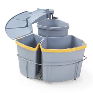 Sistema de separación de residuos kollby plástico  2x12 l + 1x6 l - gris
