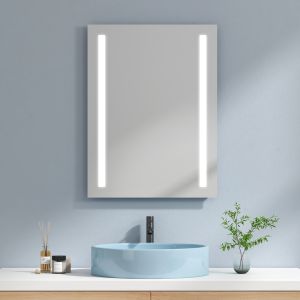 Emke espejo de baño LED espejo de pared 60x80 cm con luz blanca fría