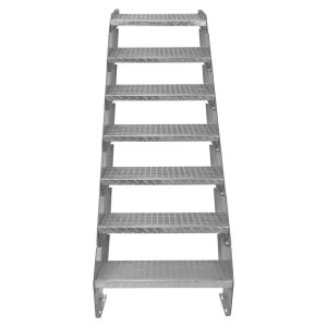 Escalera galvanizada ajustable de 7 escalones  600mm de ancho