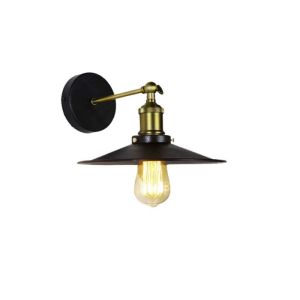 Aplique de pared metalico vintage E27 60 w color negro ø28 x 24,5 x 26