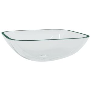 vidaXL lavabo de vidrio transparente 42x42x14 cm