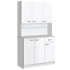 Armario para cocina 101x39x180 cm tablero de pb color blanco Homcom