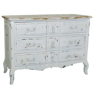 Cómoda de madera lacado blanco 120x51x84