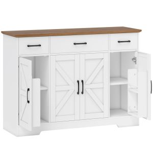 Aparador de cocina 120x38x87 cm bicolor Homcom, hogar - muebles de comedor