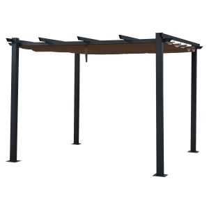 Pérgola autoportante marrón grisácea 3 × 3m cassis estructura de aluminio