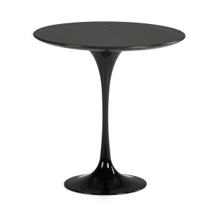 Mesa auxiliar 50x50x50 marmol negro, aluminio negro