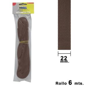 Cinta persiana - wolfpack - marrón - 22 mm - rollo 6 metros - polipropileno