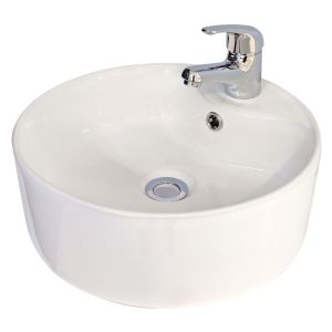 Ondee - lavabo redondo pat - blanco - 40cm - cerámica - con rebosadero