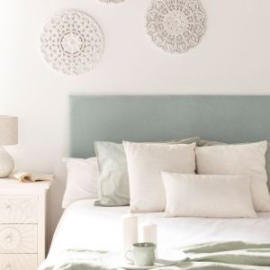 Cabecero tapizado para cama de 135, 150 y 160 color menta malta