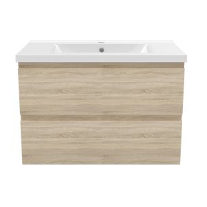 Mueble de baño con lavabo, roble, 79 x 44,5 x 52 cm