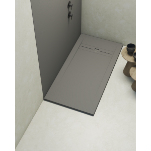 Plato de ducha poalgi - 70x140 cm - gris - serie gneis - extraplano