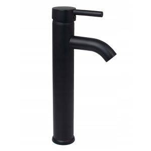 Grifo lavabo caño alto monomando, negro