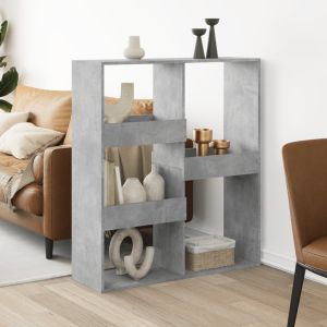 Librerías madera gris hormigón 100x33x115 cm