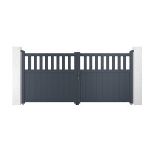 Puerta automática batiente 3m santis a.140cm gris + motor tanker b700
