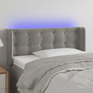 Cabecero con LED de terciopelo gris claro 93x16x78/88 cm eso1473